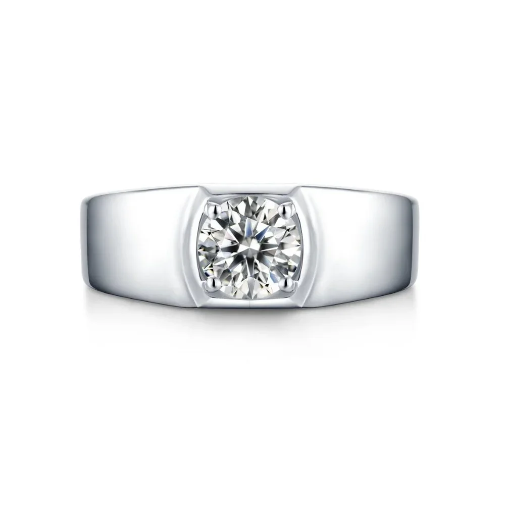 #Certified 2ct. t.w. Moissanite Diamond Mens Wedding Engagement Ring NEW